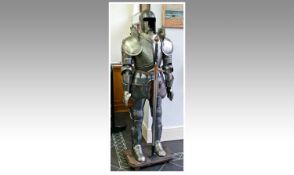 Full Size Reproduction Tin Suit of Armour in the 16th Century Style. Together with full size Broad