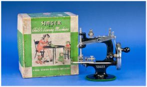 1920`s Singer No 20 Childs Sewing Machine, Chrome And Nickel Plate with Black Enamel Faint. Original