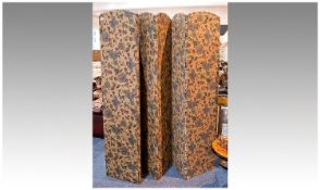 20th Century Six Part Folding Screen, completely covered in Oriental style floral patterned