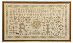 Sampler dated 1730 - 32 inches x 18 inches