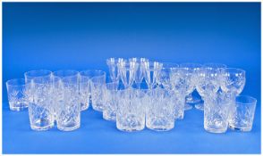 Collection of Assorted Drinking Glasses including tumblers,wine glasses and sherry glasses,.