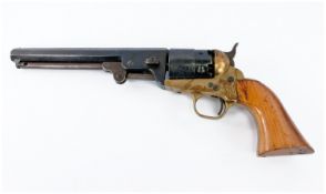 American Fine Quality Model Army and Navy Replica Colt with engraved barrell finely blued etched