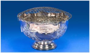 A Fine Embossed Punch Bowl, Hand Chased with raised cast edging. (E.P.C) in very good original
