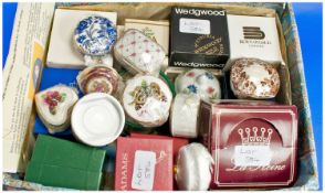 Collection Of 31 Trinket Boxes, 22 In Original Packaging, To Include Spode, Wedgwood, Limoges,