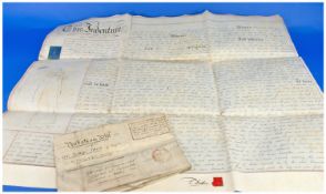 2 Original Legal Documents, Both Dated 1865, both with Queen Victoria Royal Applied Seals (tax