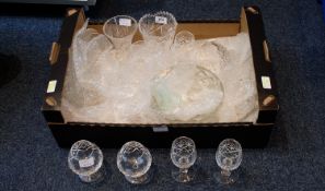 Collection Of Clear Glass, Comprising Bowls, Vases, Glasses etc.