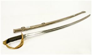 French 20thC French Light Cavalry Troopers Sword And Scabbard, Model 1822