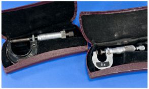 Pair Of Boxed L.S.Starrett Micrometers.