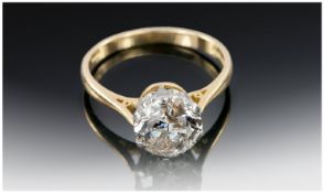 18ct Gold Diamond Solitaire Ring, Set With A Round Brilliant Cut Diamond, Estimated Diamond Weight