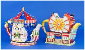 The Leonardo Collection, Two Novelty Teapots in the form of circus rides.