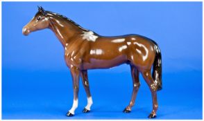 Beswick Horse Figure `Large Racehorse`, brown colourway, model no 1564, height 11.25 inches.