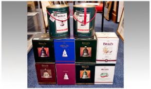 Ten Bottles Of Bells Scotch Whisky, Comprising Christmas 1990, 19911992, 1993, 1995, 1996, 1997,