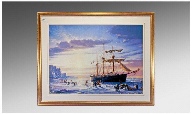 Francis Smitheman Coloured Framed Print. `Amundsen returning to `Fram` after reaching the South Pole