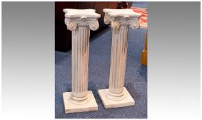 Pair of Plaster Columns, in the Classical style, with Corinthian capitals, fluted columns, each