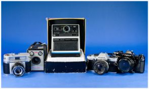 Collection Of Five Cameras Comprising Boxed EK6 Kodak Instant Camera, Kodak Brownie Model 1, Olympus