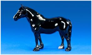 Beswick Pony Figure `Dales Pony` `Masie` model number 1671. Black gloss. 6.5`` in height.