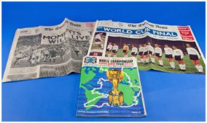 1966 World Cup Championship Official Souvenir Programme, Together With The Evening News And Star