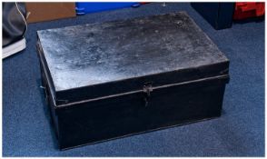 Small 20th Century Tin Trunk, with swing handles to sides, measuring 12½ inches high, 29 wide and