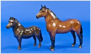 Beswick Pony Figures (2) in total 1. Shetland Pony model no 1648 `Eschonchan Ronay` height 4.75