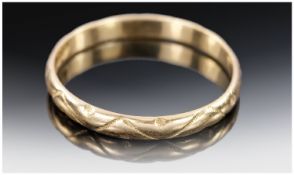 Channel Islands Jersey 22ct Gold Wedding Band, 1760-1830 Hallmark, Ring Size U.