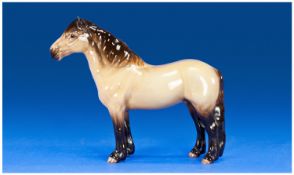 Beswick Pony Figure Highland Pony, `Mackloneach` model number 1644, Dun colourway. Issued 1961-89.