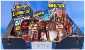 Box of Collectable Toys, Includes Gargoyles, Wrestling, Star Wars Action Figures, etc.