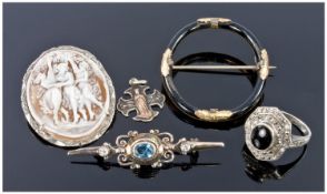 Small Collection of Mainly Silver Jewellery including marcasite ring stamped silver, brooch