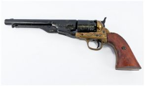 American 20th Century BKA 218 Model Smith and Wesson Replica Colt. Brass mounts and mahogony