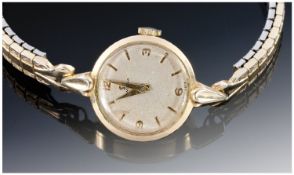 Omega Vintage Ladies 9ct Gold Plated Wristwatch. Manual wind.