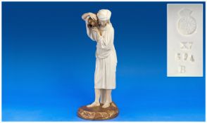 Royal Worcester - Fine Hadley Handpainted Figure. Circa 1896 `Water Carrier`, signed Hadley. Royal