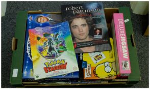 Miscellaneous Lot Of Unusued Jigsaws, Complete Simpsons Deluxe Poker Set, Family Fortunes Game etc