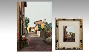 Marco Tacconi Very Fine Original Work Of Art Titled `Florentine Country Road` mosaic picture.