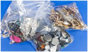 Collection of 5 Bags of Costume Jewellery including bracelets, necklaces, lots and lots.