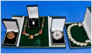 Five Boxed Sets Of Costume Jewellery, Comprising Bracelet & Earring Set, Stone Set Necklace,