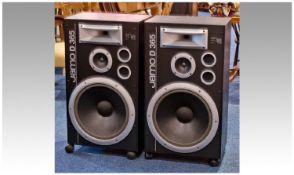 Large Pair of Jano D 365 Speakers, both raised on castors, untested, measuring 33 inches high, 18