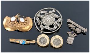 Small Lot Of Costume Jewellery, Comprising Two Pairs Of Earrings, And Three Brooches.