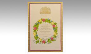 A Silk Printed Programme for the Queen Elizabeth II 60th Birthday Celebration 1986 held at the Royal