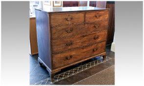George III Mahogany Chest of Drawers, circa 1780, with banding to top, comprising two short