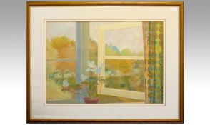 Irene Halliday (Scottish, born 1931). ``Morning Window`` gouache. 20 3/4 x 28 3/4 inches, signed.