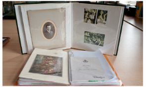 Green Photo Album containing old photographs plus album of vintage menus