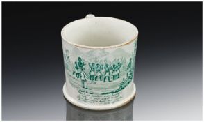 Anti-Slavery Interest. A Very Rare Early 19th Century English Pearlware Drinking Can with