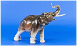 Royal Dux Elephant Figure, pink triangle to base. Stands 10.25`` in height.