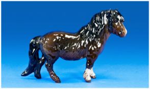 Beswick Horse Figure `Shetland Pony` wooly. Model number 1033. 5.75`` in height.