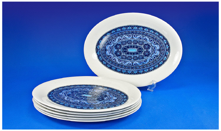Royal Doulton Set Of Six Platters, `Babylon` pattern. T.C 1101. Each 13`` in diameter.