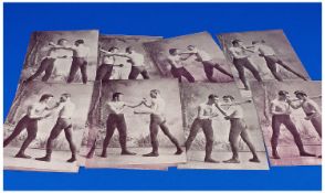 Collection of Post Card Size Boxing Photographs (16) in total c 1890
