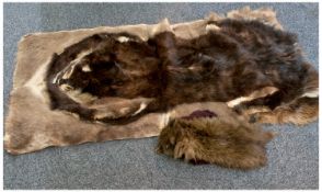 Fur Skin Rug, Together with Fox Fur Hat.