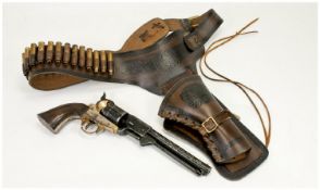 American Replica Smith and Wesson Model Colt complete with leather holster and belt.