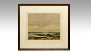 Bert Wells Framed Watercolour. `October Evening, Ayrshire Coast` signed lower right. `Bert