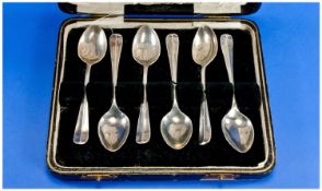 E.Viners Silver Set Of Six Teaspoons. Boxed. Hallmark Sheffield 1931.