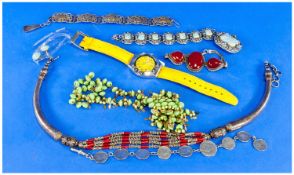 Small Misc Lot Of Costume Jewellery And Oddments, Comprising Swatch ``Irony`` Wristwatch, Eastern